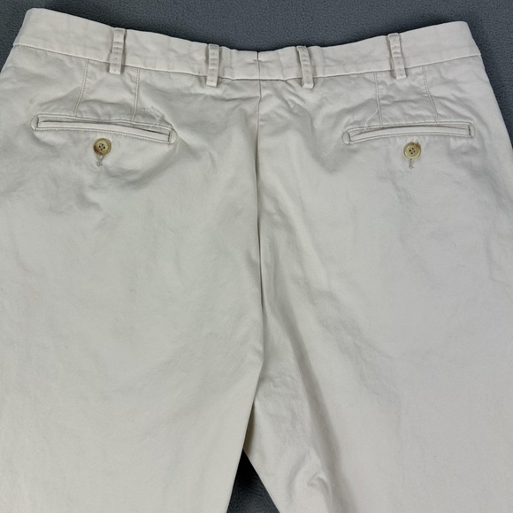 Peter Millar Pants Mens 38 Off-White Pima Cotton Chino Flat Front Golf Casual - Picture 9 of 11